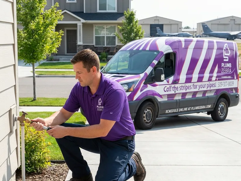 Fairchild Air Force Base, WA cityscape showing local landmarks