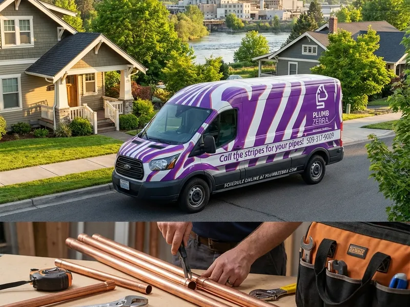 Professional plumber working on millwood plumbing services service in Spokane - PlumbZebra quality workmanship