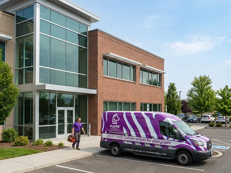 Professional plumber performing backflow prevention services service