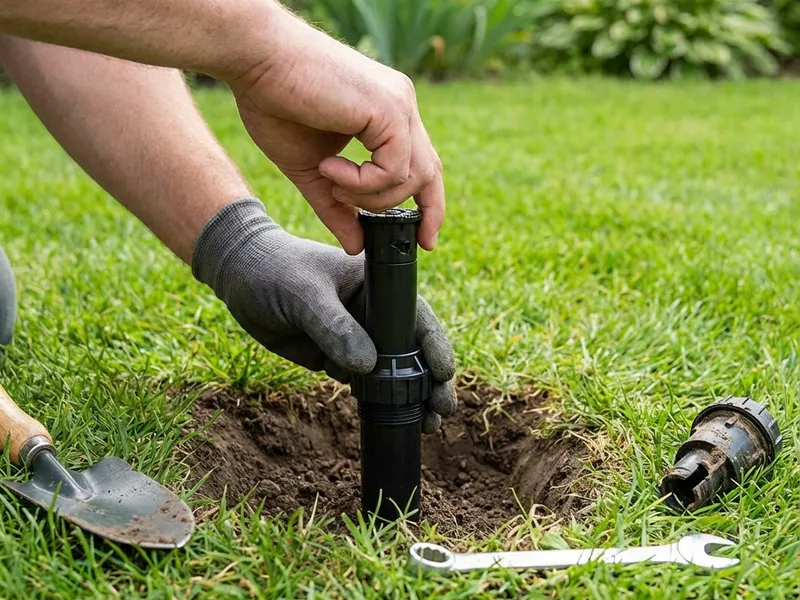 Step-by-step sprinkler system repair process